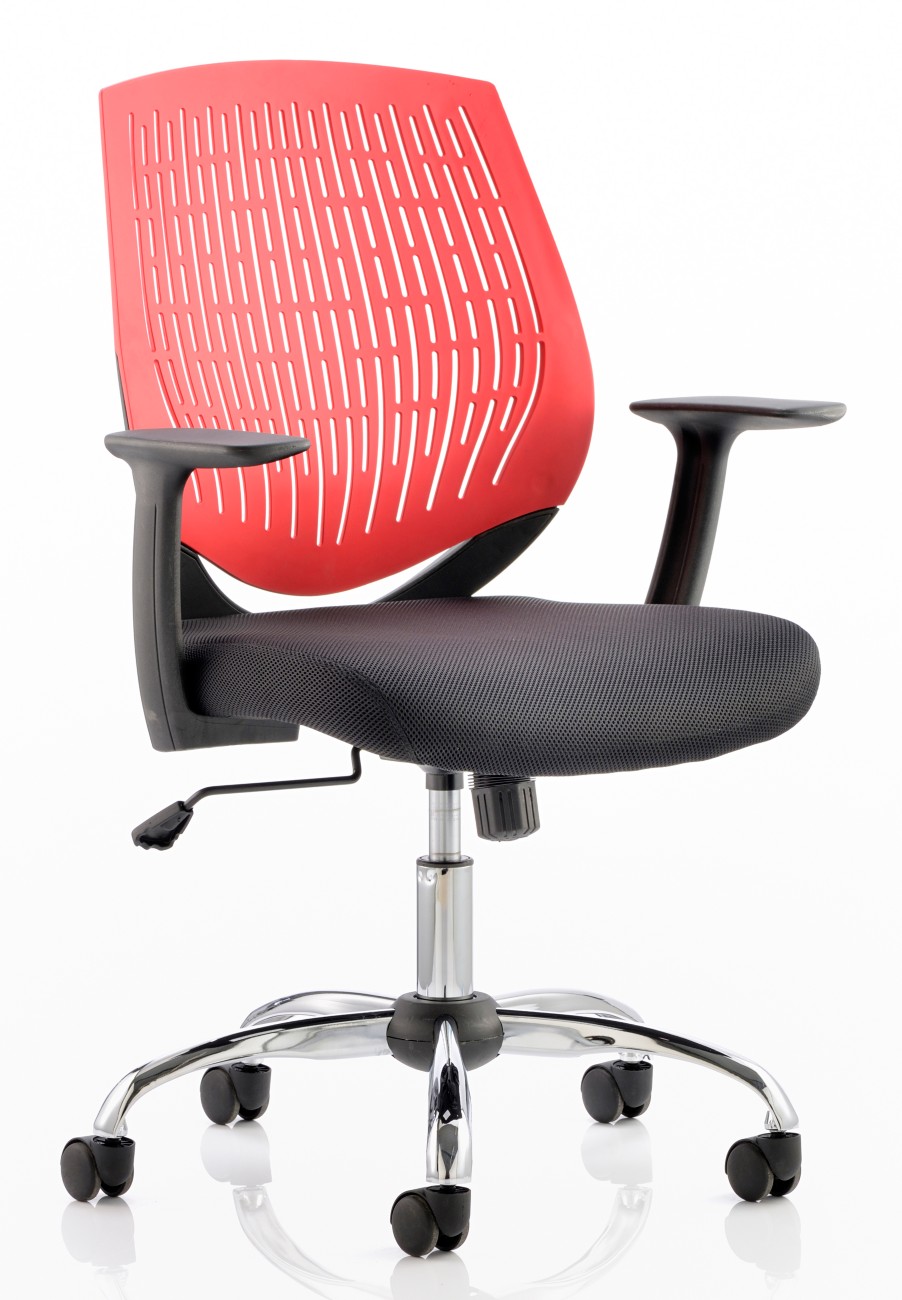 Dynamic Red Basic Tilt Task Office Chair With Armrest And Adjustable Seat Dura Size 5