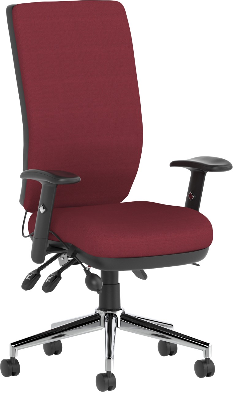 Dynamic Operator Chair Synchro Tilt Fabric Height-Adjustable Armrest Maroon 110 Kg Bespoke