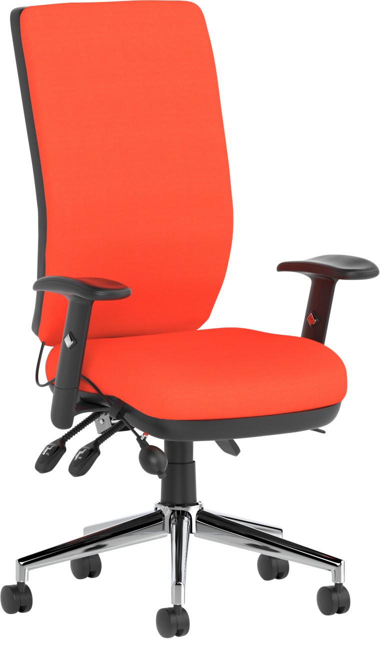 Dynamic Bespoke Operator Chair Synchro Tilt Fabric Height-Adjustable Armrest Tabasco Orange 110 Kg