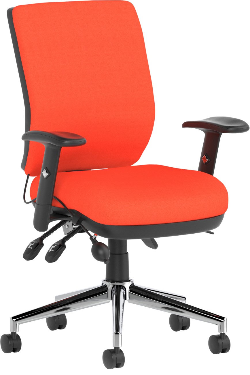 Dynamic Bespoke Operator Chair Synchro Tilt Fabric Height-Adjustable Armrest Tabasco Orange 110 Kg
