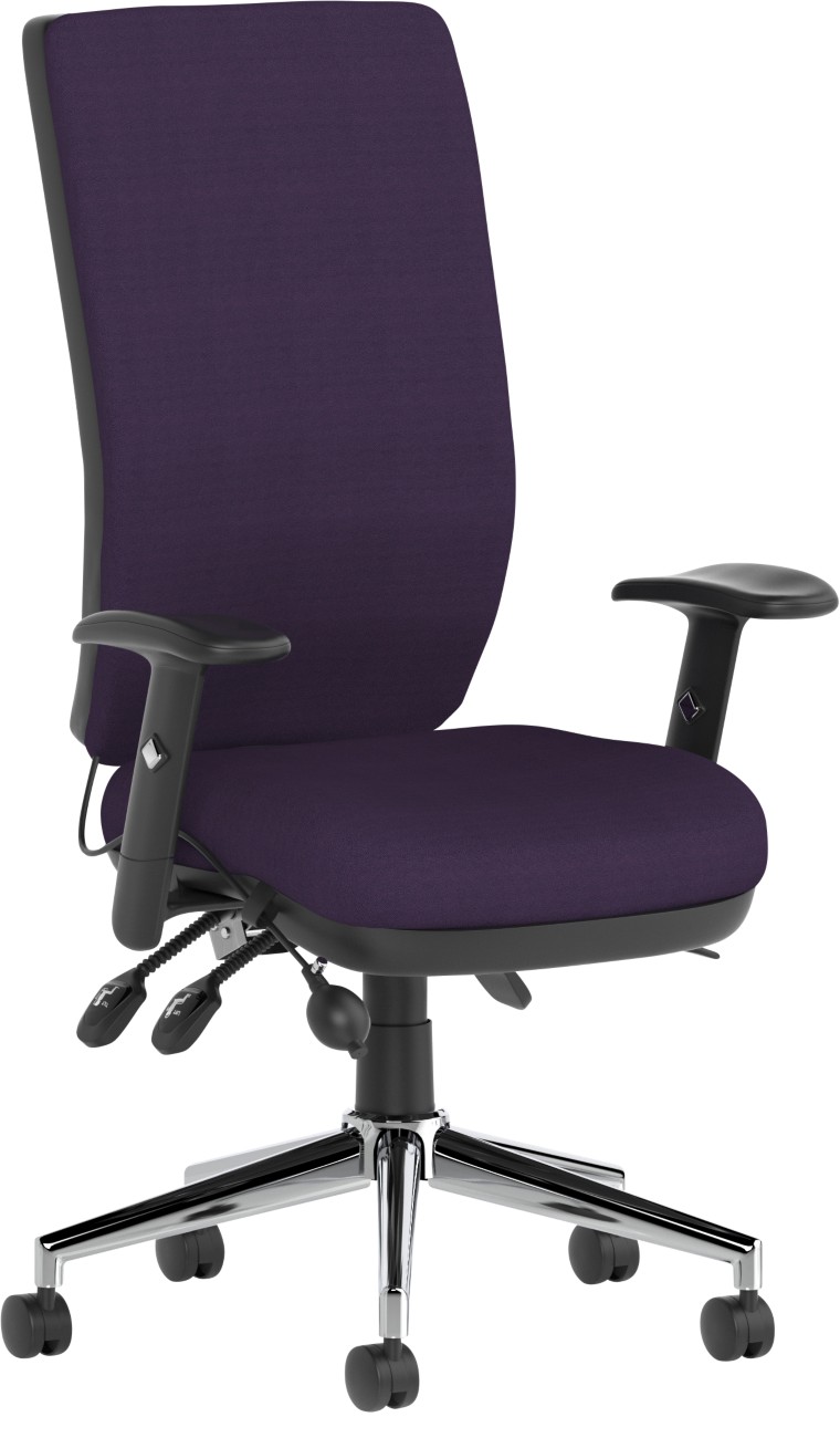 Dynamic Operator Chair Synchro Tilt Fabric Height-Adjustable Armrest Purple 110 Kg Bespoke