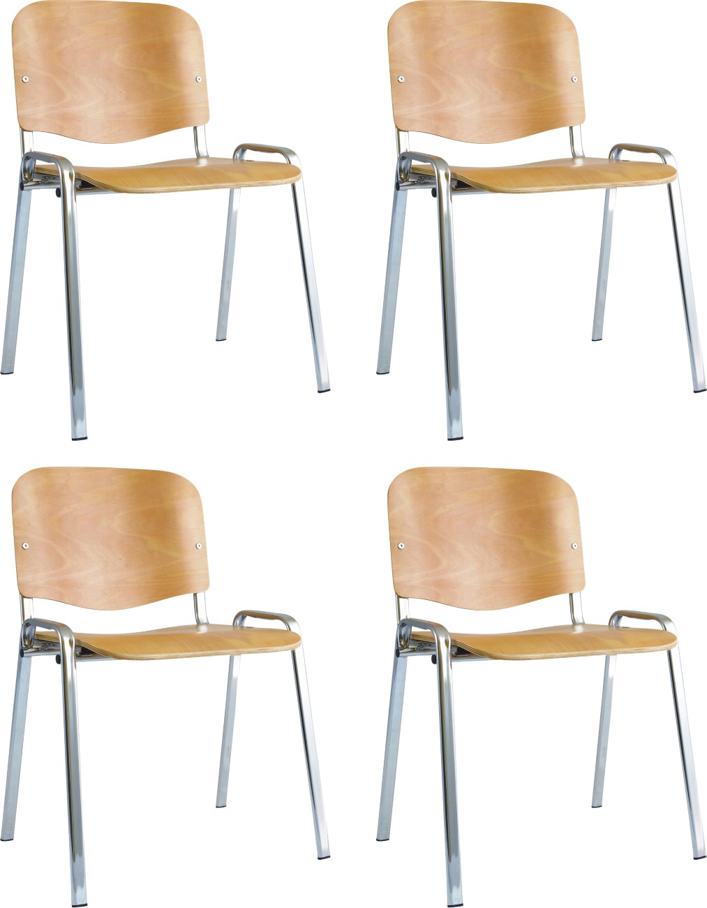 ISO Stacking Chair Beech Chrome Frame MOQ of 4 - Priced Individually - Image 4
