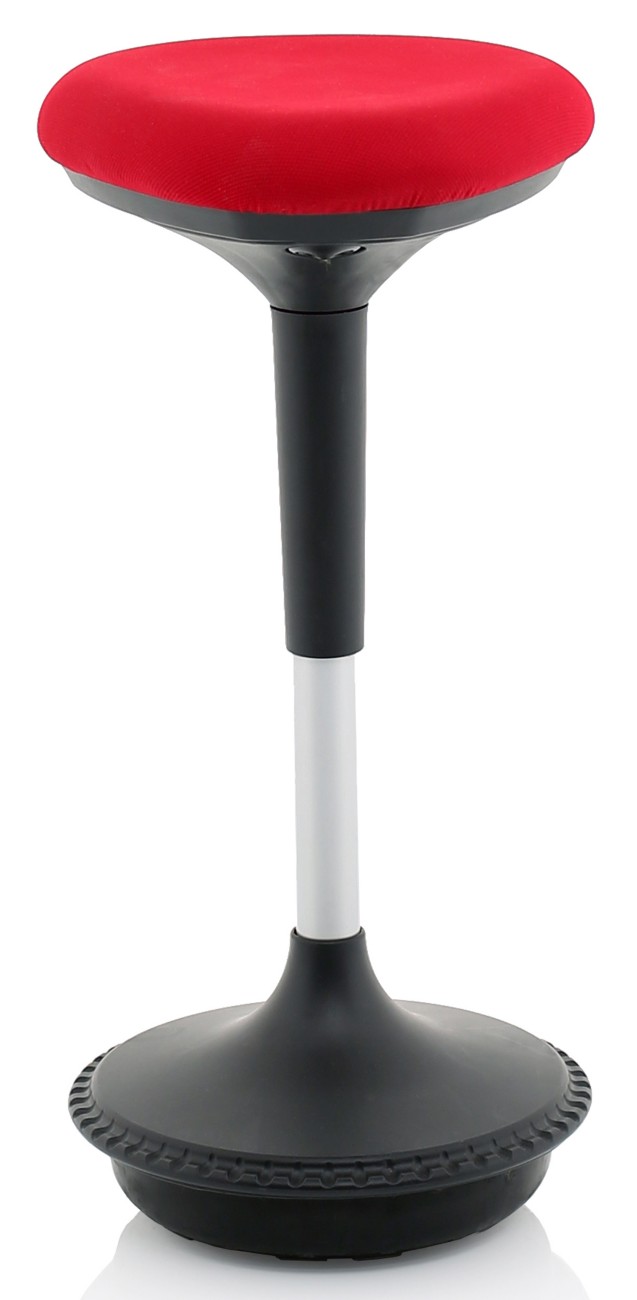 Dynamic Sit-Stand Stool With Adjustable Seat Sitall Deluxe Red Fabric
