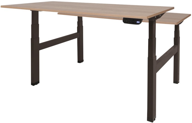 Schaffenburg Höhenverstellbar Sitz-Stehschreibtisch Rechteckig Kirsche Holz Schwarz T-Fuß 1.200 x 800 x 645 mm