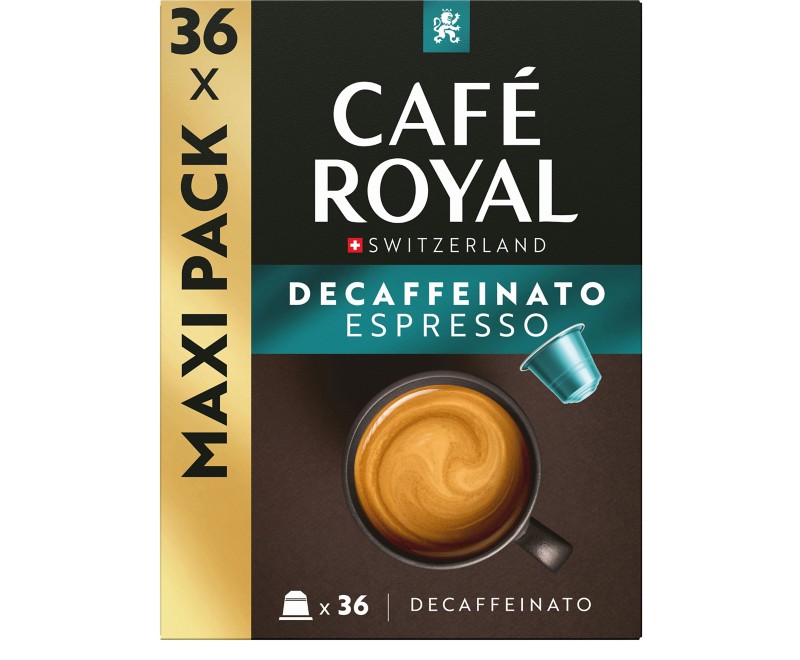 CAFÉ ROYAL Entkoffeiniert Kaffee Nespresso* Kapseln Espresso Decaffeinato 36 Stück à 5.2 g