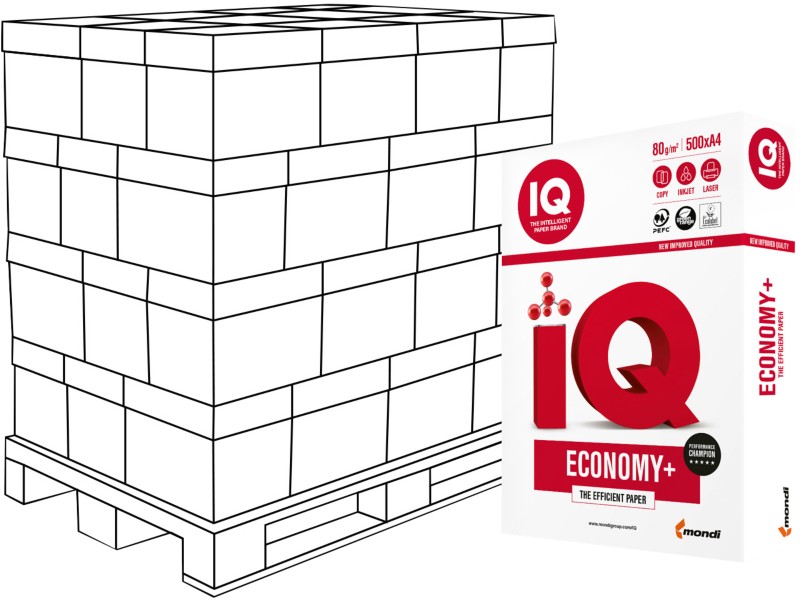 IQ Economy+ DIN A4 Druckerpapier Glatt Weiß 240 Pack à 500 Blatt