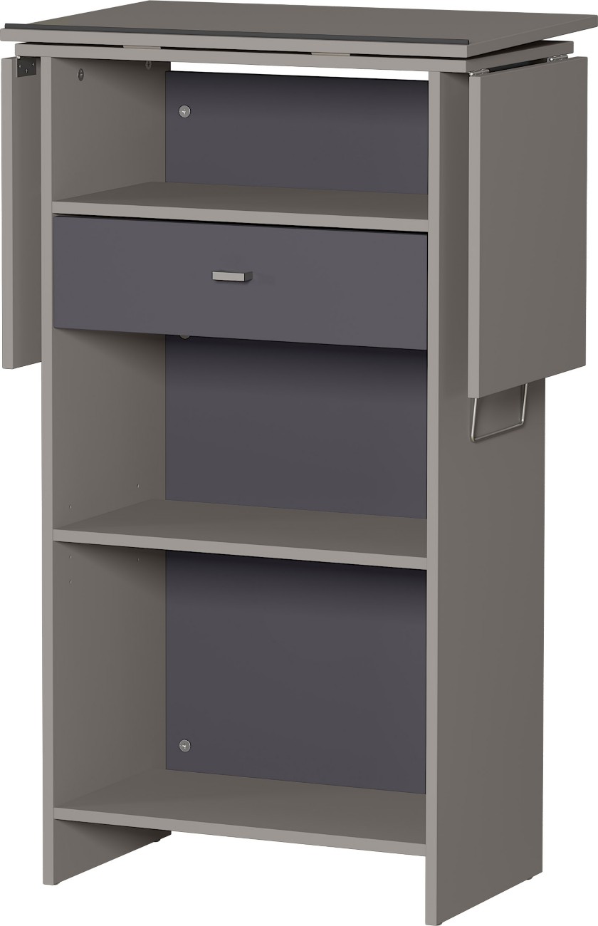 GERMANIA Rednerpult Steingrau mit Aufbau 650 x 370 x 1.300 mm
