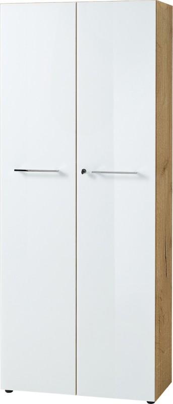 Thumbnail - GERMANIA Nicht Höhenverstellbar Aktenschrank Eiche 800 (B) x 370 (T) x 1.960 (H) mm Glas, Spanplatte