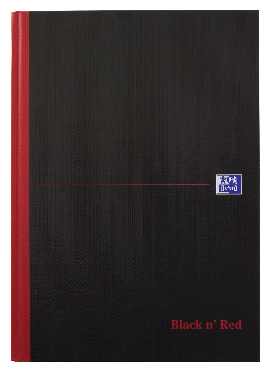 Oxford Notebook Black N' Red B5 Ruled Casebound Cardboard Black, Red 192 Pages