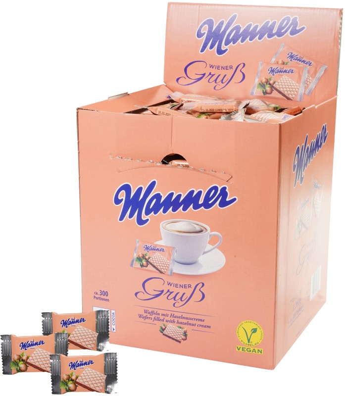 Manner Wiener Gruß Haselnuss Waffelschnitten 300 Stück à 4.24 g