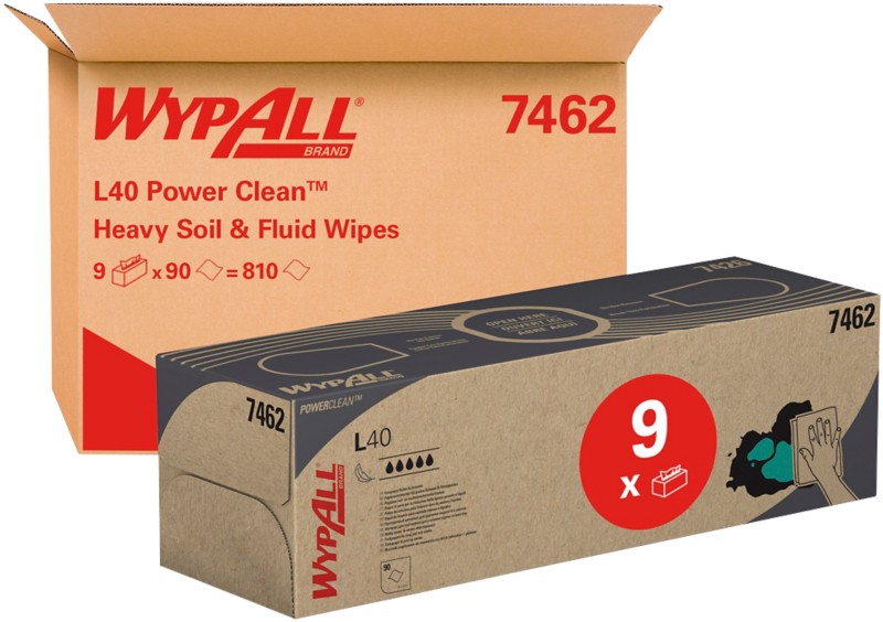 Chiffons WYPALL L40 3 épaisseurs Blanc 9 Boîtes de 90 Feuilles