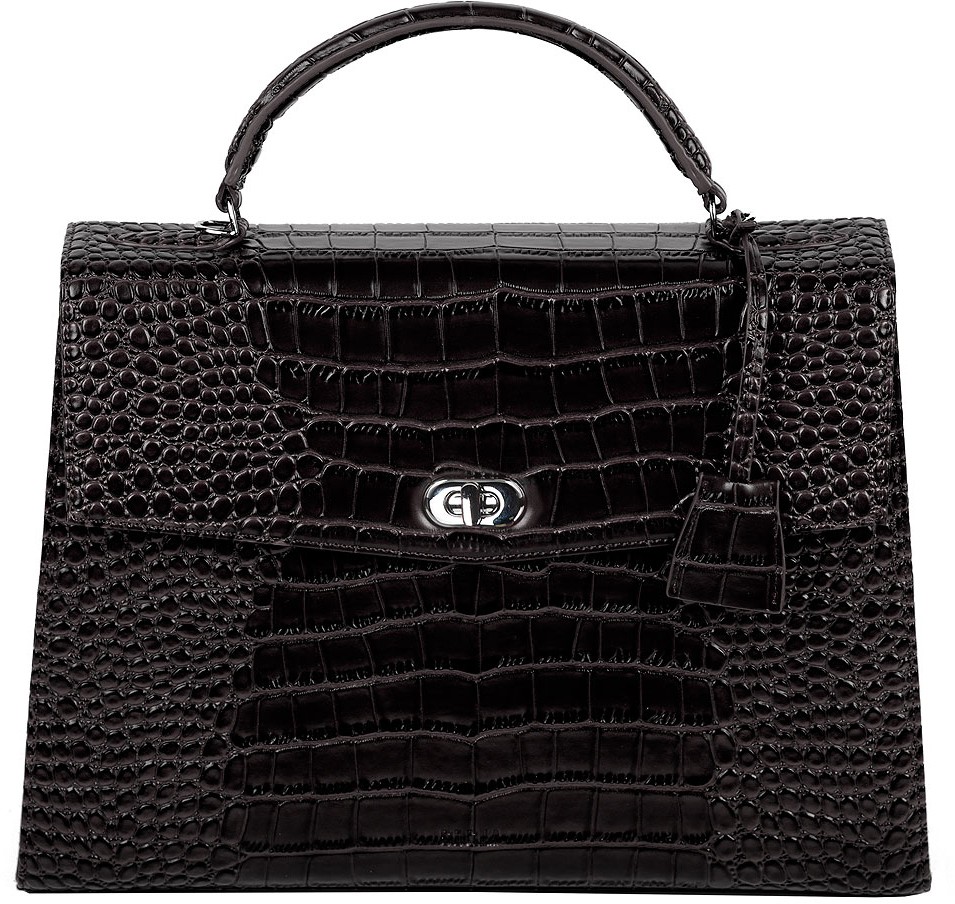 SOCHA Damen Laptoptasche Audrey Croco Black 13.3  Kunstleder Schwarz 40 x 12 x 28,5 cm
