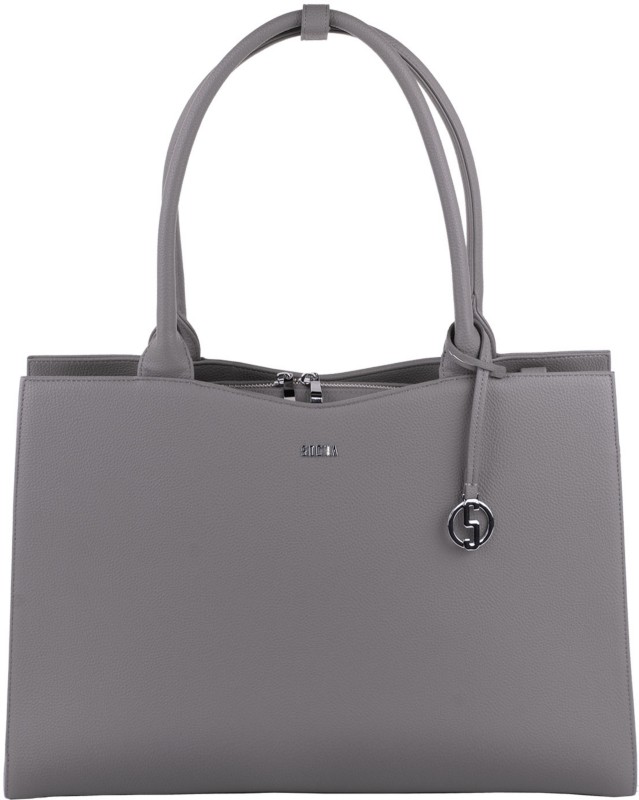 SOCHA Damen Laptoptasche Straight Line Mud 15.6 " Kunstleder Hellgrau 42 x 13 x 31,5 cm