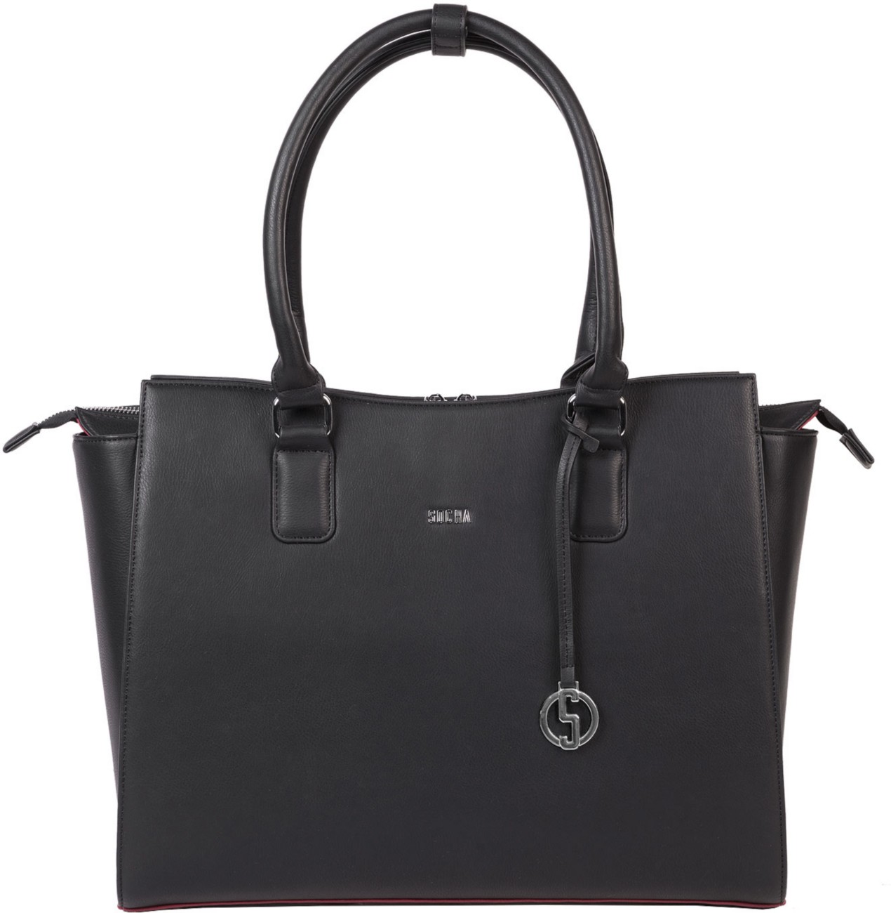SOCHA Damen Laptoptasche Caddy Nero 15.6  Kunstleder Schwarz 48 x 14 x 32,5 cm