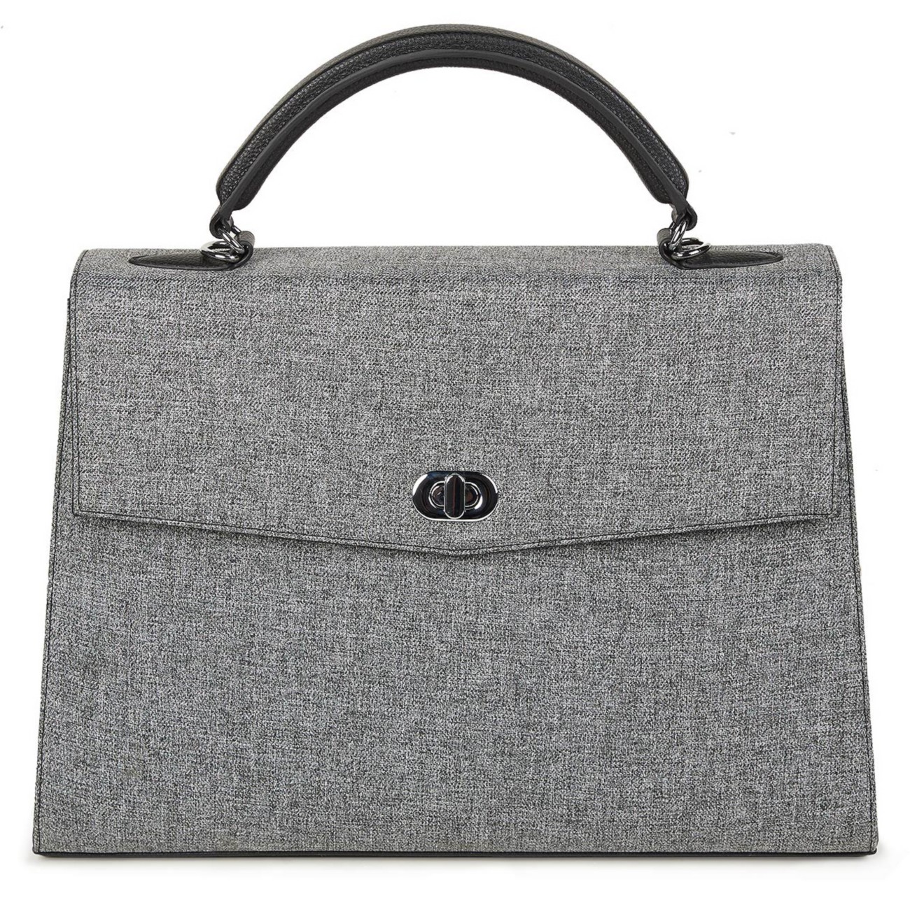 SOCHA Damen Laptoptasche Audrey Tweed 13.3  Kunstleder Hellgrau 40 x 12 x 28,5 cm
