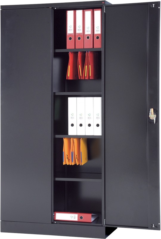 Realspace Aufbewahrungsschank Stahl 4 Fachböden Abschließbar 920 x 420 x 1.950 mm Schwarz