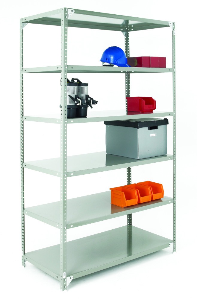 Slingsby Steel Shelving Unit 900 X 300 X 2,000 Mm Silver