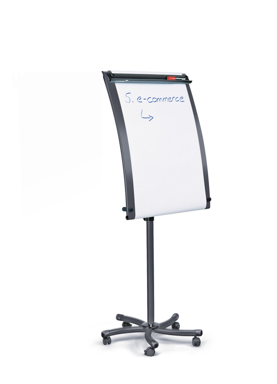 Legamaster Mobiles Flipchart BLACKTEC B1 Magnetisch Mit 5 Rollen und Stiftablage Schwarz