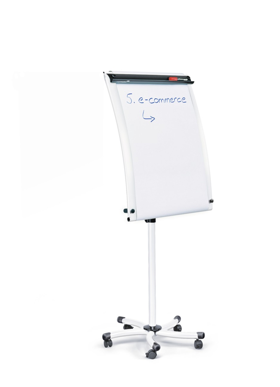 Legamaster Mobiles Flipchart WHITETEC B1 Mit 5 Rollen und Stiftablage Weiß