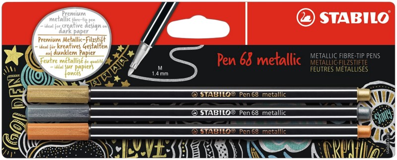 STABILO 68 Metallic Pennen 1.4 mm Assortiment 3 Stuks