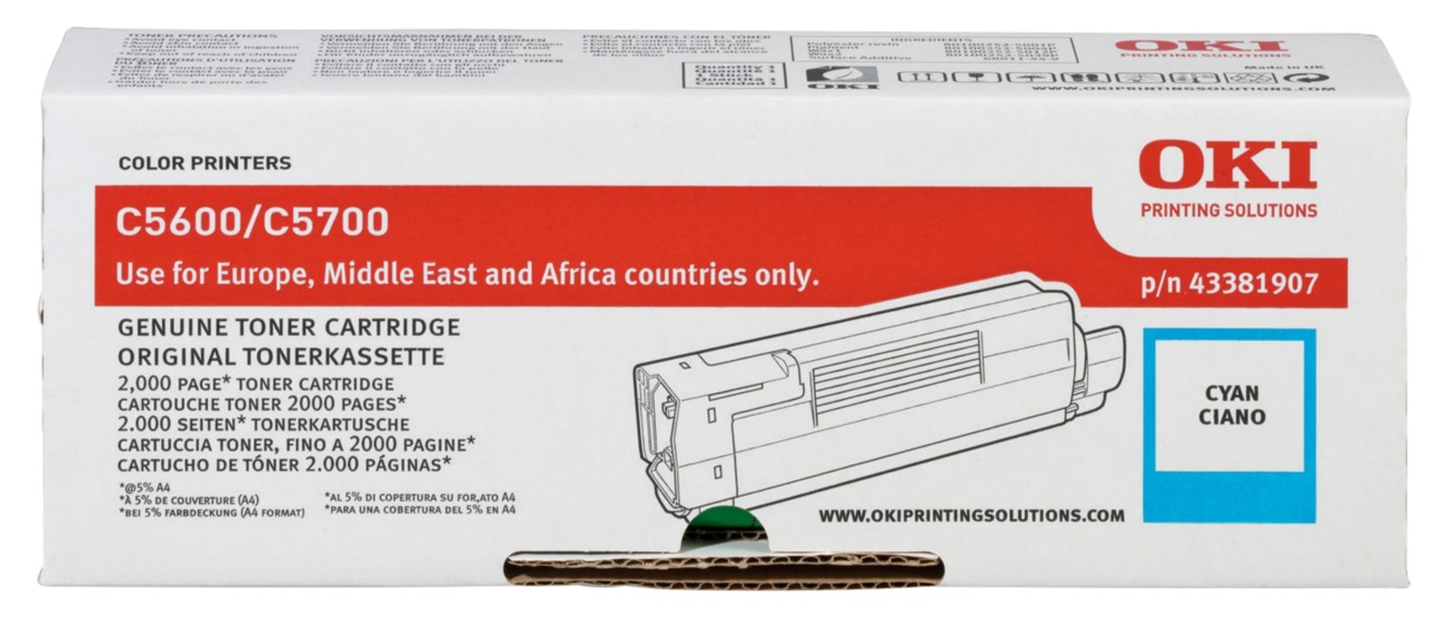 OKI 43381907 Original Tonerkartusche Cyan