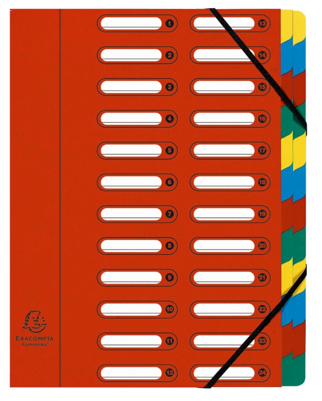 Exacompta Multipart File 55245E A4 Red Coated Card 24 X 32 Cm Pack Of 4