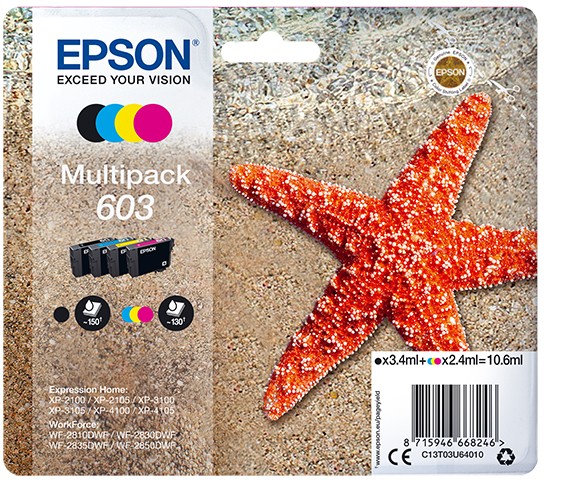 Epson 603 Starfish Genuine , 4-Colours Multipack Ink Cartridges - Image 25