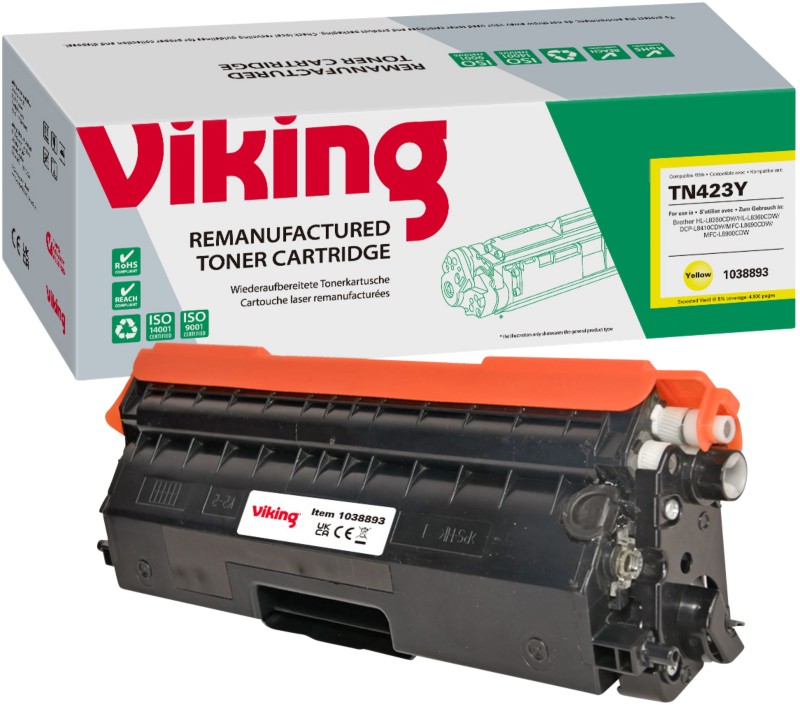 Thumbnail - Viking TN-423Y Kompatibel Brother Tonerkartusche Gelb