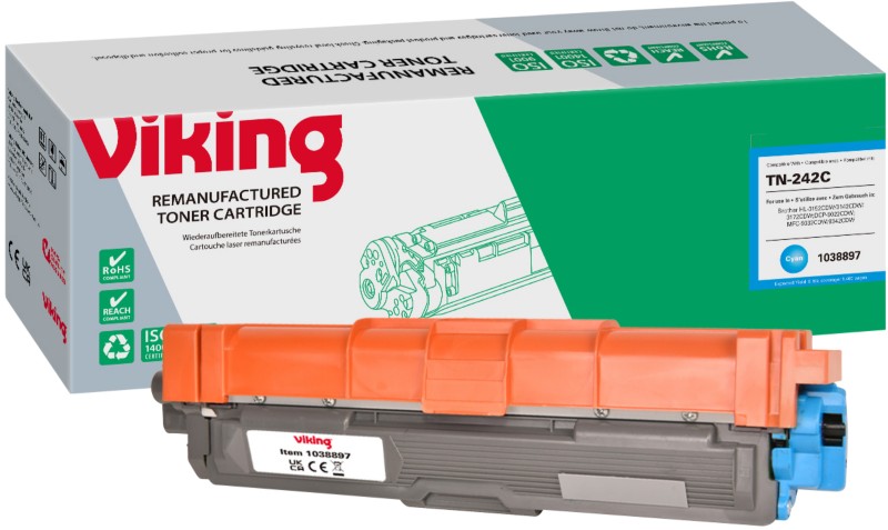 Thumbnail - Viking TN-242-C Kompatibel Brother Tonerkartusche Cyan
