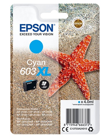 Epson Starfish 603XL Cyan Ink Cartridge C13t03a24010 Ep66637 Blue - Image 14