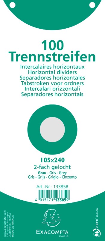 Exacompta Register Spezial Grau Pappkarton 2 Löcher 13385B 1200 Stück