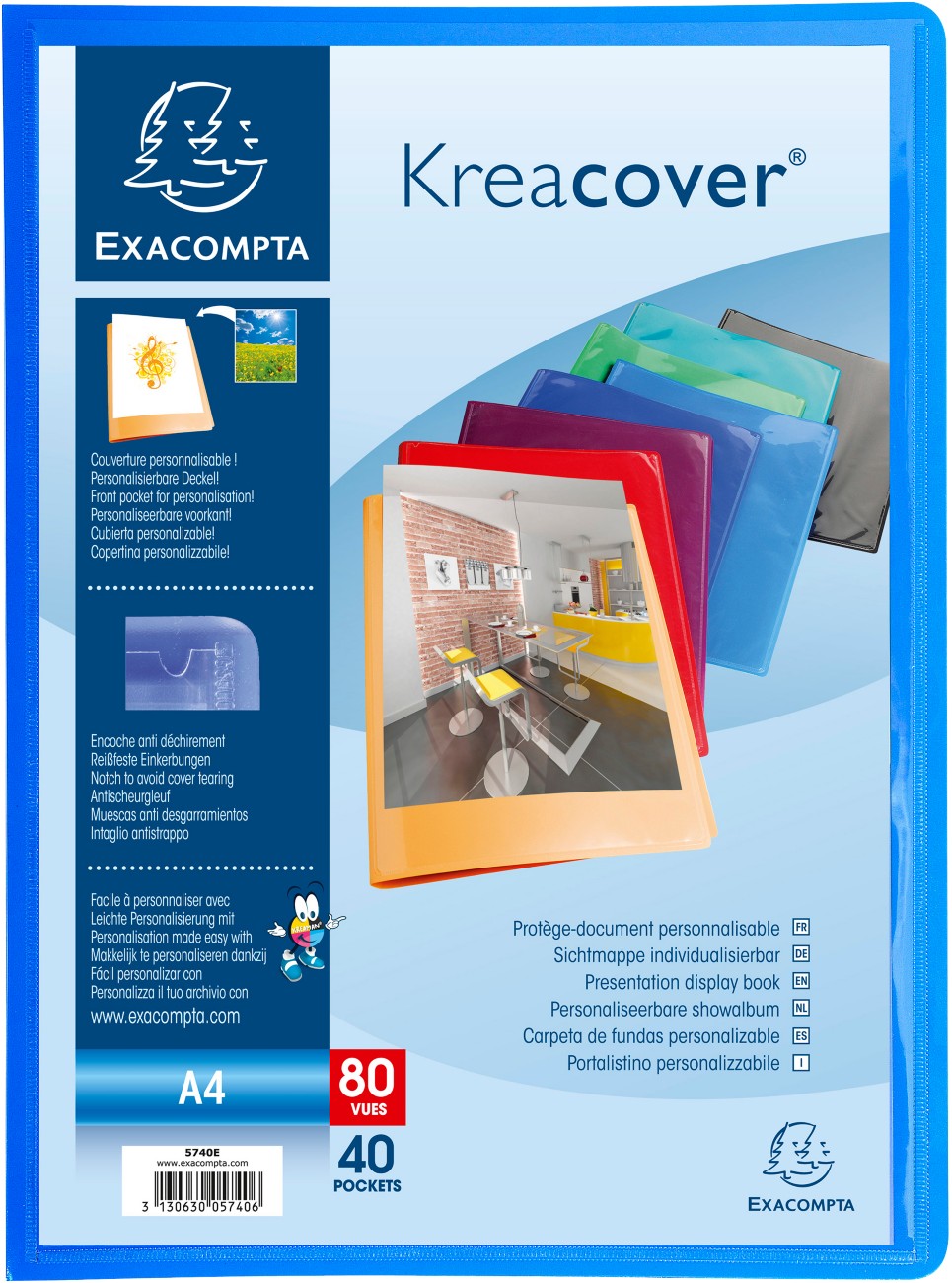 Exacompta Display Book 5740E A4 Assorted 40 Pockets Pack Of 12