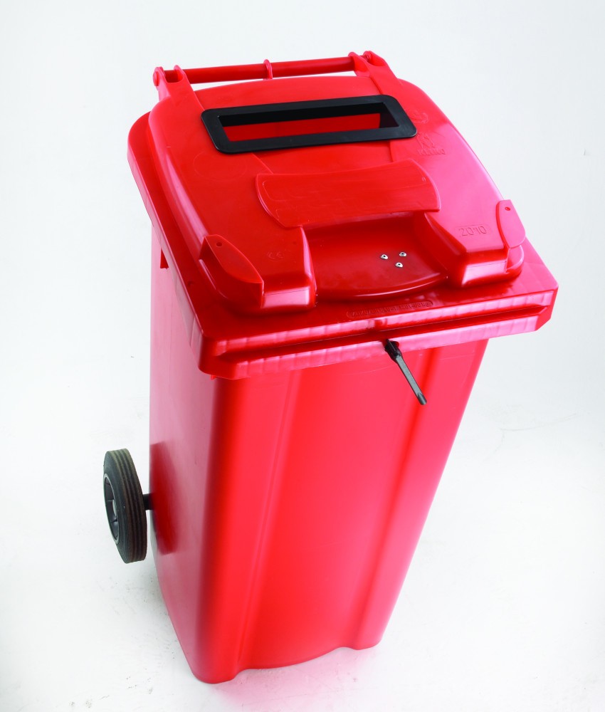 Slingsby Waste Bin 140 L Red 2 Castors 377902