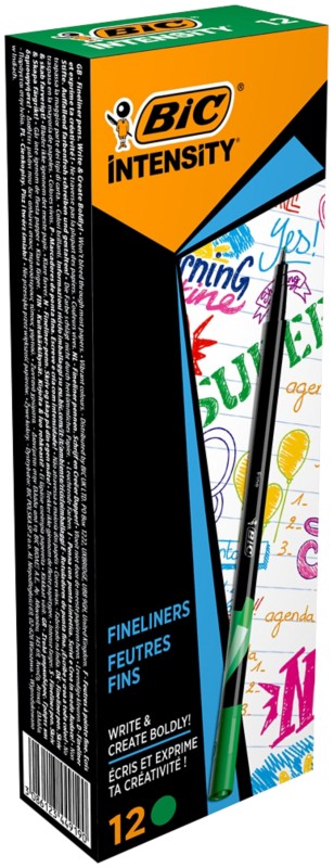 BIC Intensity Fineliner Pen Fine 0.4 mm Green Pack of 12