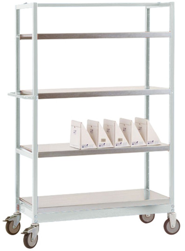 Manuflex VARIMOBIL Mobiler Etagenwagen 4 Fachböden 500 kg 600 x 1.030 x 1.730 mm Hellgrau