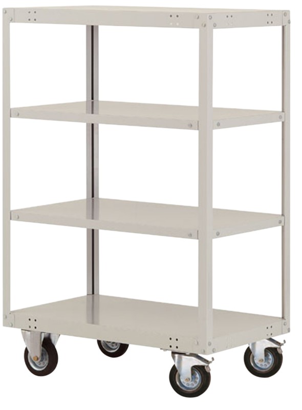 Manuflex TRANSOMOBIL Mobiler Etagenwagen 4 Fachböden 400 kg 1.000 x 700 x 1.505 mm Hellgrau