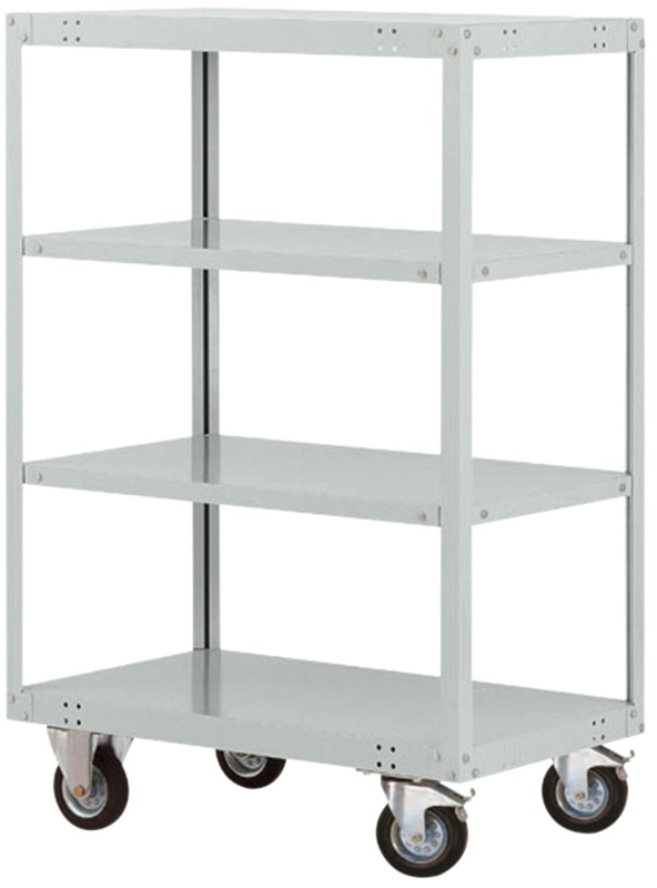 Manuflex TRANSOMOBIL Mobiler Etagenwagen 4 Fachböden 500 kg 600 x 1.000 x 1.545 mm Hellgrau