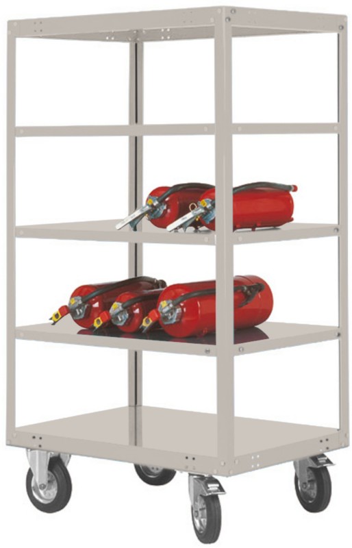 Manuflex TRANSOMOBIL Mobiler Etagenwagen 5 Fachböden 400 kg 1.500 x 800 x 1.755 mm Hellgrau