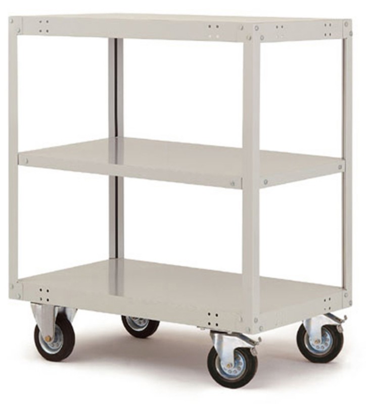 Manuflex TRANSOMOBIL Mobiler Etagenwagen 3 Fachböden 400 kg 1.000 x 600 x 1.255 mm Hellgrau