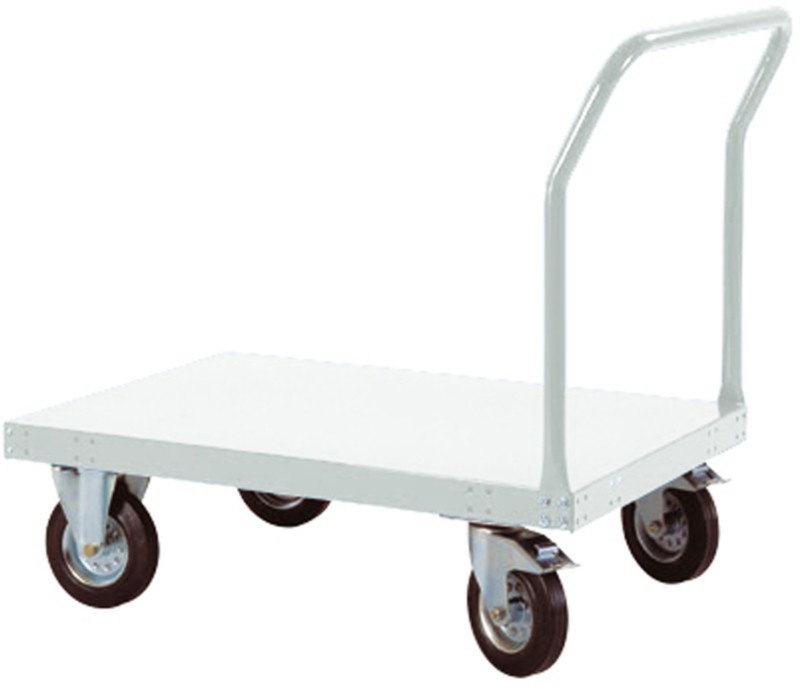 Manuflex Plattformwagen TRANSOMOBIL für 400 Kg mit Schiebestange Lichtgrau 540 x 1.013 mm 1041907