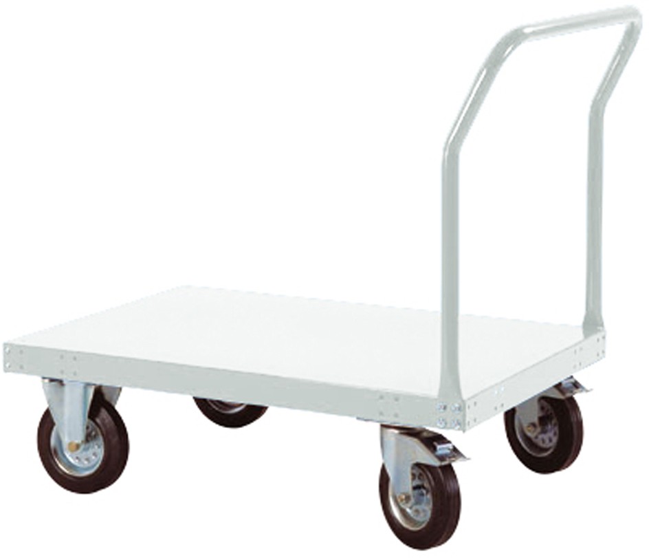 Manuflex Plattformwagen TRANSOMOBIL für 400 Kg mit Schiebestange Lichtgrau 640 x 1.013 mm 1041919