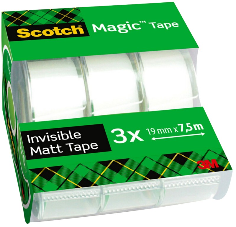 Scotch Magic Klebeband Transparent 19 mm (B) x 7,5 m (L) Acetat 3 Stück