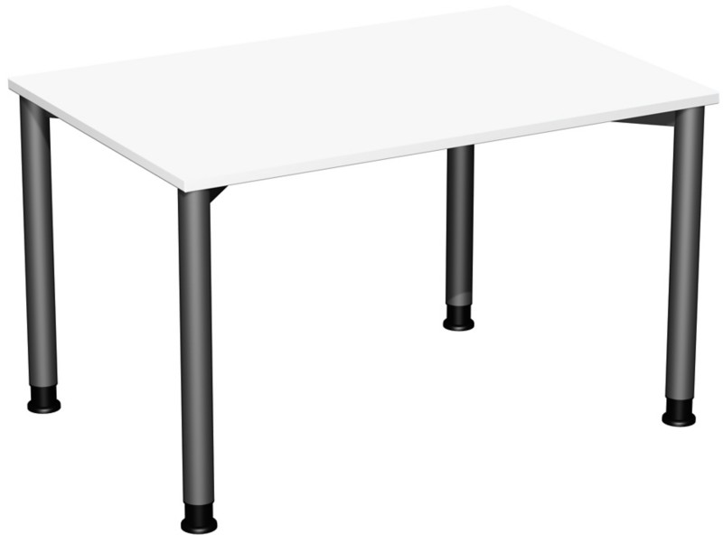 4 Fuß Flex Schreibtisch höhenverstellbar, 1200x800x680-800, Weiß/Anthrazit