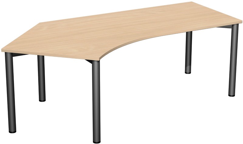 Thumbnail - Speed Office Schreibtisch Freiform Buche 2.166 (B) x 1.130 (T) x 720 (H) mm MFC (Melaminbeschichtete Spanplatte)
