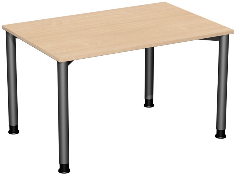 4 Fuß Flex Schreibtisch höhenverstellbar, 1200x800x680-800, Buche/Anthrazit