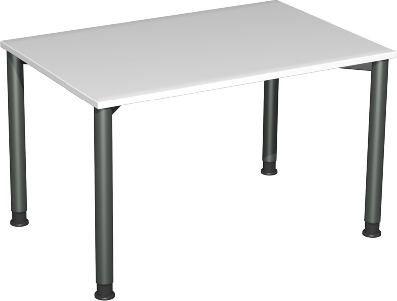 4 Fuß Flex Schreibtisch höhenverstellbar, 1200x800x680-800, Lichtgrau/Anthrazit