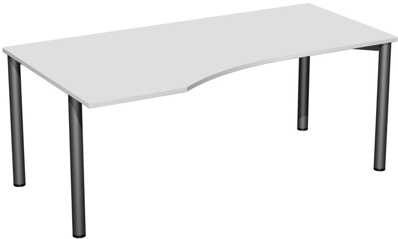 Speed Office Schreibtisch Freiform Hellgrau 1.800 (B) x 1.000 (T) x 720 (H) mm MFC (Melaminbeschichtete Spanplatte)