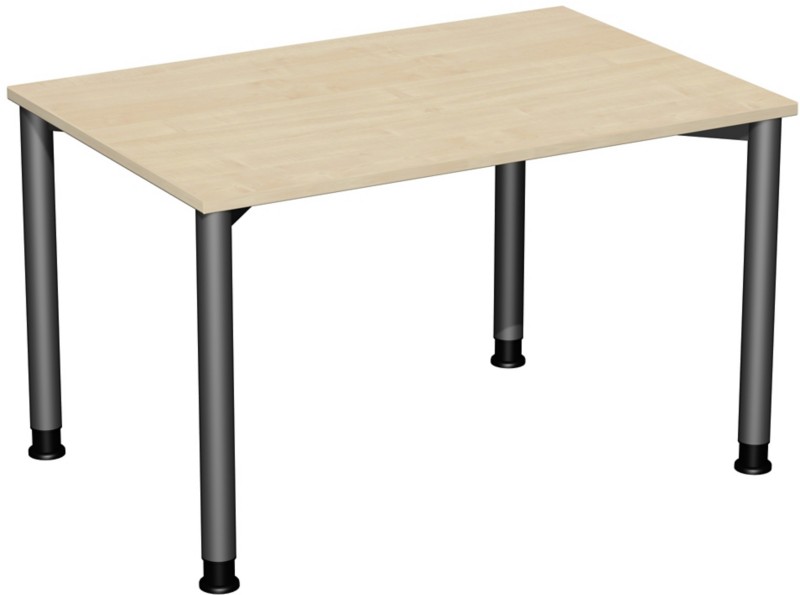 4 Fuß Flex Schreibtisch höhenverstellbar, 1200x800x680-800, Ahorn/Anthrazit