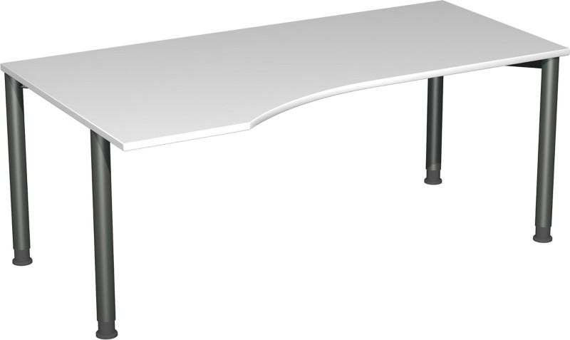 Speed Office Schreibtisch Freiform Hellgrau 1.800 (B) x 1.000 (T) x 800 (H) mm MFC (Melaminbeschichtete Spanplatte)