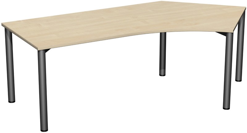 Speed Office Schreibtisch Freiform Ahorn 2.166 (B) x 1.130 (T) x 720 (H) mm MFC (Melaminbeschichtete Spanplatte)